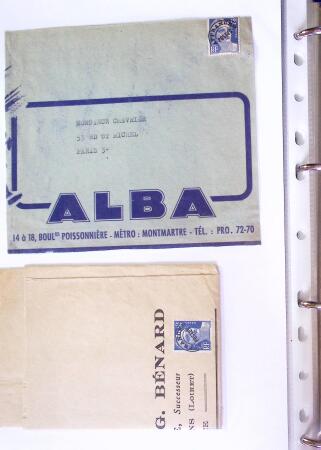 1930-1953 Classeur Bleu contenant envions 60/80 lettres