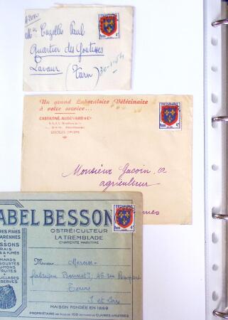 1930-1953 Classeur Bleu contenant envions 60/80 lettres