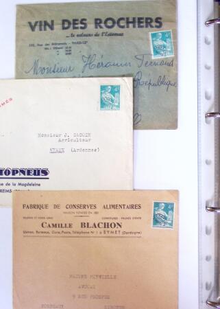 1930-1953 Classeur Bleu contenant envions 60/80 lettres