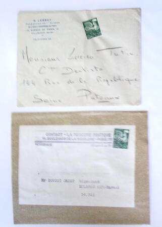 1930-1953 Classeur Bleu contenant envions 60/80 lettres