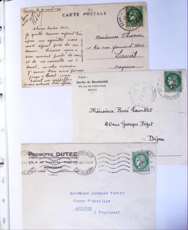 1941-1946 Classeur blanc contenant environs 300 plis