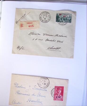 1941-1946 Classeur blanc contenant environs 300 plis