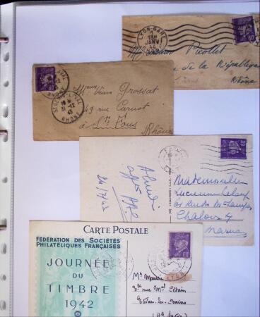 1941-1946 Classeur blanc contenant environs 300 plis