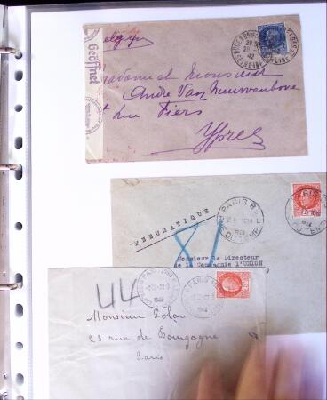 1941-1946 Classeur blanc contenant environs 300 plis