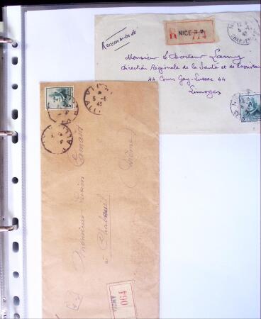 1941-1946 Classeur blanc contenant environs 300 plis