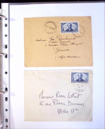 1941-1946 Classeur blanc contenant environs 300 plis