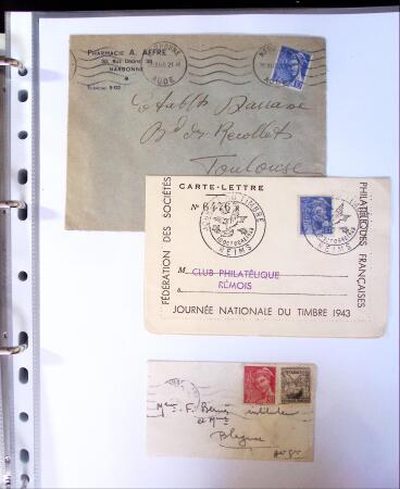 1941-1946 Classeur blanc contenant environs 300 plis