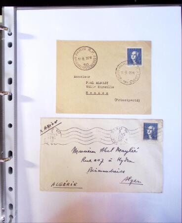 1941-1946 Classeur blanc contenant environs 300 plis