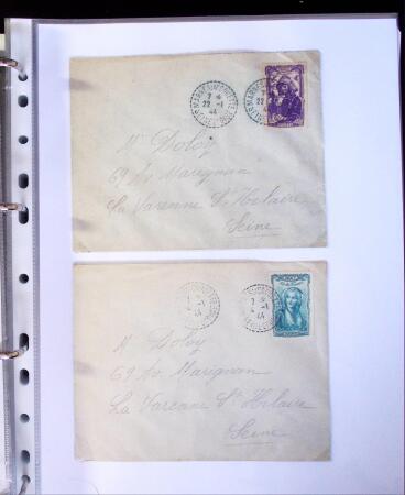 1941-1946 Classeur blanc contenant environs 300 plis