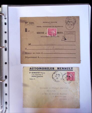 1941-1946 Classeur blanc contenant environs 300 plis