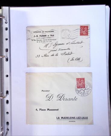 1941-1946 Classeur blanc contenant environs 300 plis
