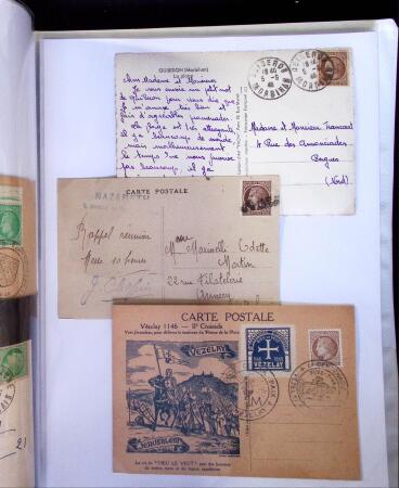 1941-1946 Classeur blanc contenant environs 300 plis