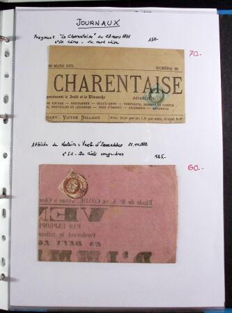 FIN DE CATALOGUE 1859-1943 Un classeurs de seuls sur