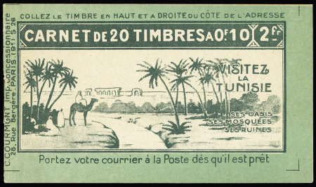 N°159-C1 Semeuse camée 10c vert,  carnet de 20 timbres,