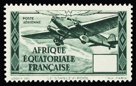 Poste aérienne n°35a 5f vert, variété valeur omise,