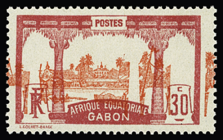 N°85a 30c rouge carminé et rouge, variété centre