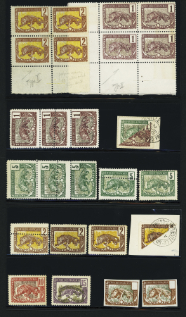N°27-32 Groupe de 23 timbres dont 27b et 28c dans