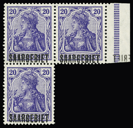 N°37 20p bleu-violet, variété surcharge recto-verso