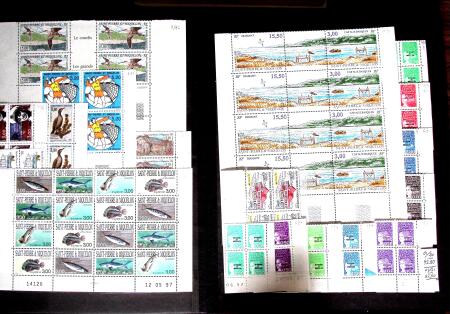 1986-2010 Collection de neufs de SPM en blocs de 4,