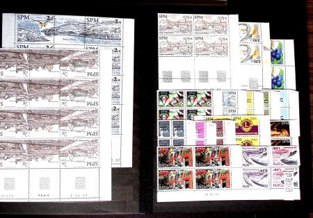 1986-2010 Collection de neufs de SPM en blocs de 4,