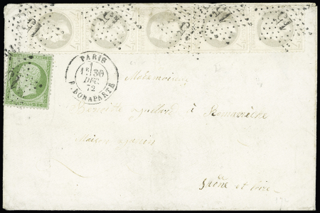 N°20 +27A en bande de 5 (qq dents courtes, pli d'archive