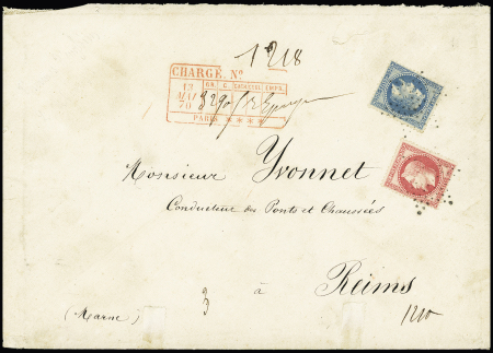 N°29B +32 sur lettre Chargée de Paris pour Reims