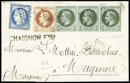 N°25 en bande de trois (1 pli d'archive) +26B +37