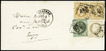 N°25+27A+28B obl. GC sur lettre d'Auxerre (Yonne)
