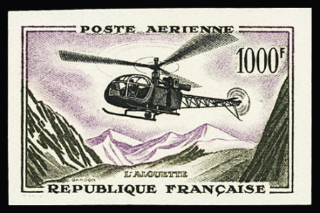 N°37a 1000f Alouette, non dentelé, neuf **, TTB