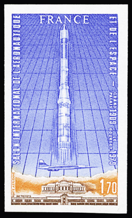 N°52a 1f70 fusée Ariane et Concorde, non dentelé,