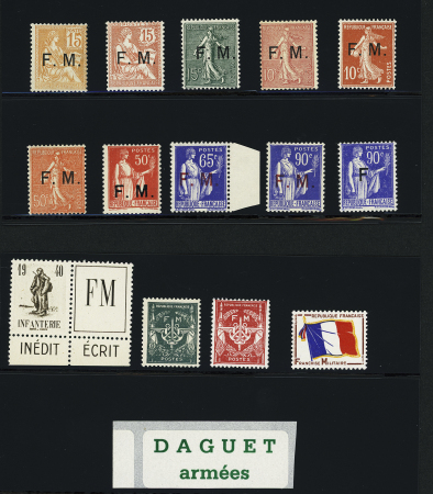 N°1 à 13A Tous les timbres de Franchise militaire,