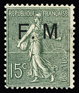 N°3a 15c vert-olive, variété sans point après le