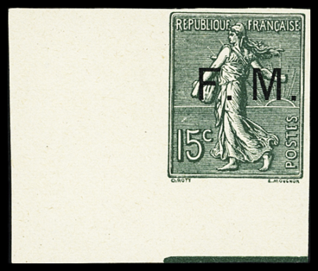 N°3b 15c vert-olive, variété non dentelé, superbe