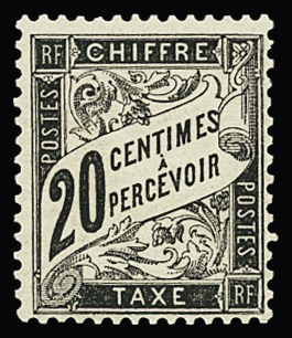 N°17 20c noir, neuf * Ave infime trace de charnière,