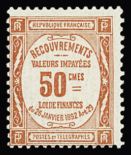 N°47 50c rouge, neuf * (quasi **), frais, TTB
