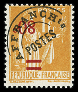 N°74a Variété surcharge 80c renversée, neuf infime