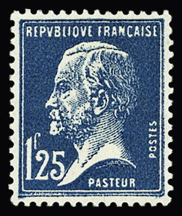 N°180a 1f25 bleu noir Pasteur, très bien centré,