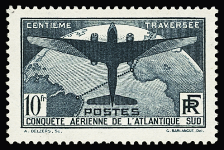 N°321 10f Traversée de l'Atlantique-Sud, très bien