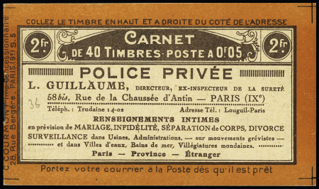 N°158-C2 Carnet avec publicité privée "Police privée"
