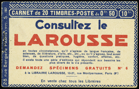 N°199-C31 Carnet "Consultez le Larousse", S187, neuf