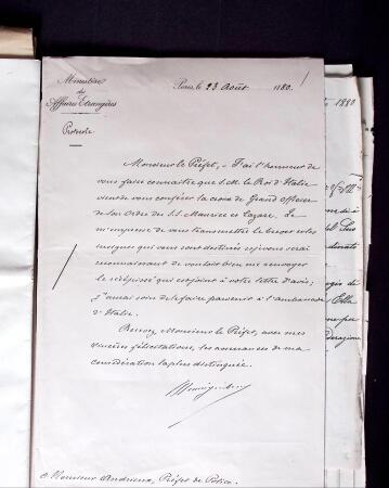 AUTOGRAPHES Très intéressante archive provenant de Louis Andrieux (père adultérin de Louis Aragon), préfet de Police de Paris, député du Rhône,