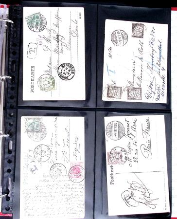 1890-1998 Classeur avec 48  lettres/cartes taxées