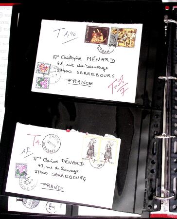 1890-1998 Classeur avec 48  lettres/cartes taxées