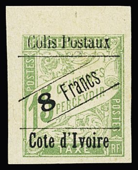 COLIS POSTAUX N°16 4f sur 5c bleu obl., et n°17 8f