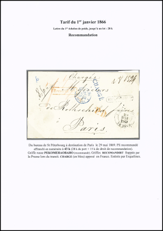 1866 Rate : Balance collection of 5 stampless covers