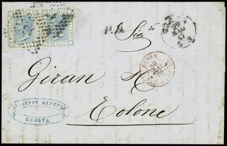 5 lettres de l'Italie pour la France avec différents
