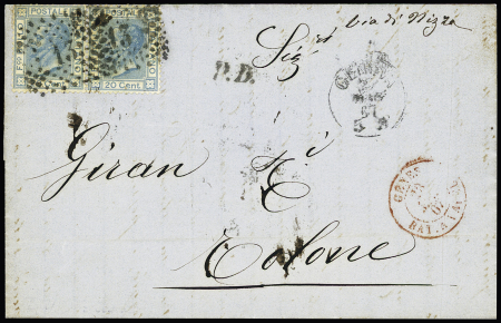 5 lettres de l'Italie pour la France avec différents