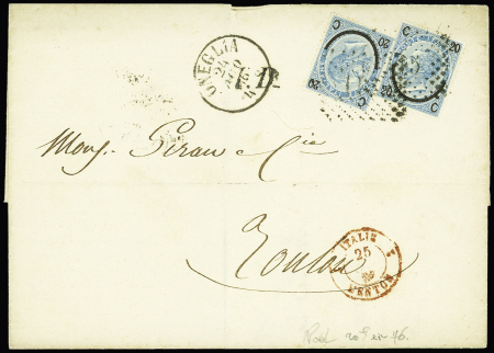5 lettres de l'Italie pour la France avec différents