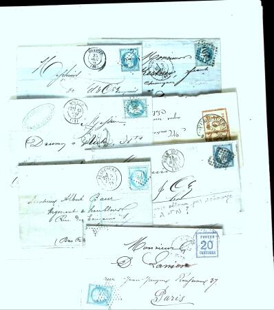 1855-1905 Lot amusant de lettres avec partie Alsace-Lorraine