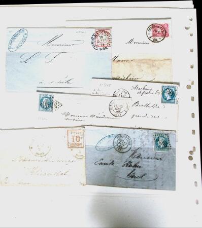 1855-1905 Lot amusant de lettres avec partie Alsace-Lorraine